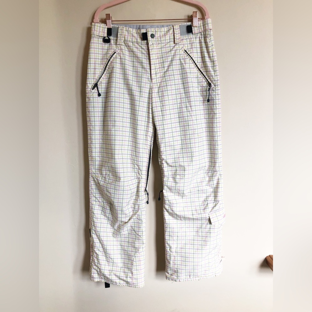 TURBINE Snow Pants Girls XL Pink Plaid Insulated Cargo Winter Ski Board